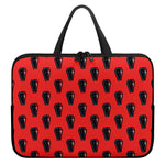 Orange Halloween Coffin Pattern Print Laptop Sleeve With Handle