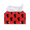 Orange Halloween Coffin Pattern Print Leather Tissue Box Cover