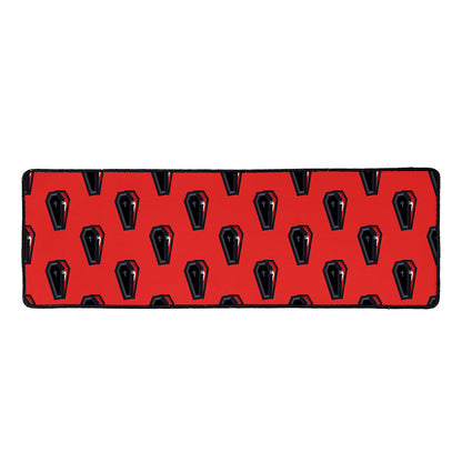 Orange Halloween Coffin Pattern Print Long Kitchen Mat