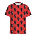 Orange Halloween Coffin Pattern Print Men's Athletic T-Shirt