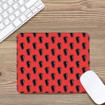Orange Halloween Coffin Pattern Print Mouse Pad