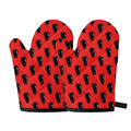Orange Halloween Coffin Pattern Print Oven Mitts
