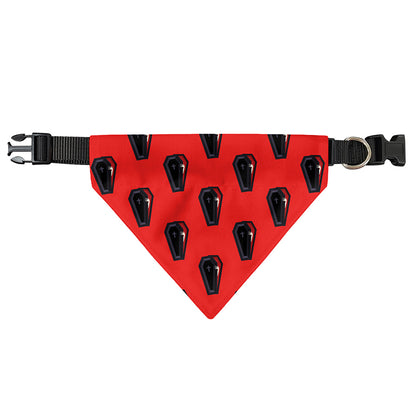 Orange Halloween Coffin Pattern Print Over The Collar Dog Bandana