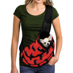 Orange Halloween Coffin Pattern Print Pet Sling Carrier