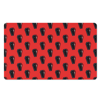 Orange Halloween Coffin Pattern Print Polyester Doormat