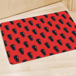 Orange Halloween Coffin Pattern Print Polyester Doormat