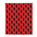 Orange Halloween Coffin Pattern Print Polyester Shower Curtain