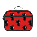 Orange Halloween Coffin Pattern Print Portable Lunch Bag