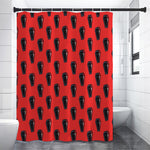 Orange Halloween Coffin Pattern Print Premium Shower Curtain