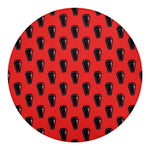 Orange Halloween Coffin Pattern Print Round Blanket
