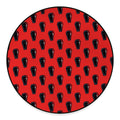 Orange Halloween Coffin Pattern Print Round Floor Mat