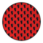 Orange Halloween Coffin Pattern Print Round Floor Mat