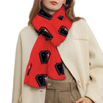 Orange Halloween Coffin Pattern Print Scarf