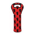 Orange Halloween Coffin Pattern Print Single Neoprene Wine Tote