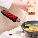 Orange Halloween Coffin Pattern Print Skillet Handle Cover