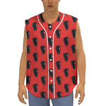 Orange Halloween Coffin Pattern Print Sleeveless Baseball Jersey