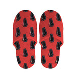 Orange Halloween Coffin Pattern Print Slippers