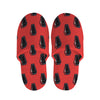 Orange Halloween Coffin Pattern Print Slippers