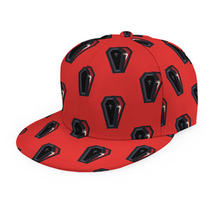 Orange Halloween Coffin Pattern Print Snapback Cap