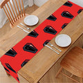 Orange Halloween Coffin Pattern Print Table Runner