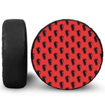 Orange Halloween Coffin Pattern Print Tire Cover