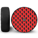 Orange Halloween Coffin Pattern Print Tire Cover With Camera Hole