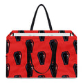Orange Halloween Coffin Pattern Print Utility Tote Bag