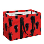 Orange Halloween Coffin Pattern Print Utility Tote Bag