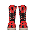 Orange Halloween Coffin Pattern Print Winter Boots