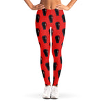 Orange Halloween Coffin Pattern Print Women's Leggings