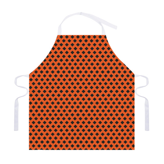 Orange Halloween Pattern Print Adjustable Apron