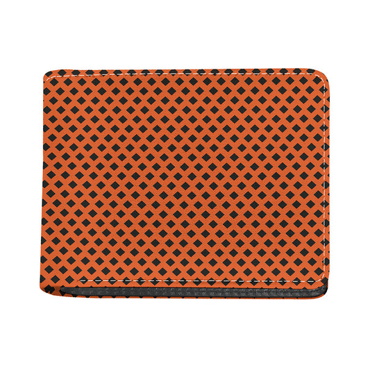 Orange Halloween Pattern Print Bifold Wallet