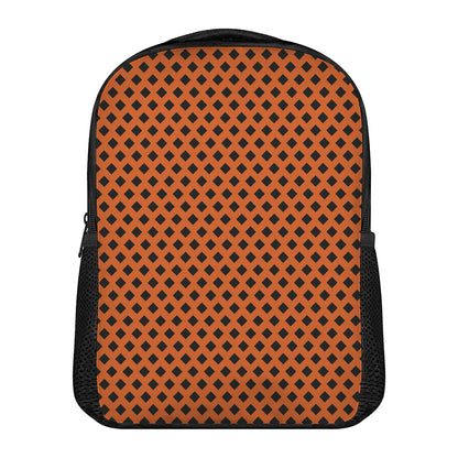 Orange Halloween Pattern Print Casual Backpack