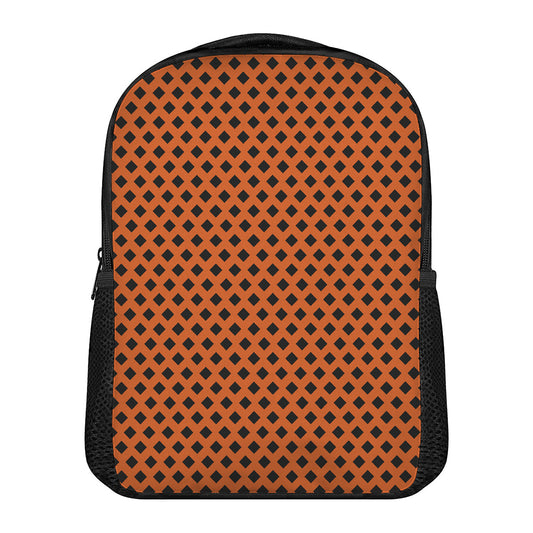Orange Halloween Pattern Print Casual Backpack