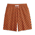 Orange Halloween Pattern Print Cotton Shorts