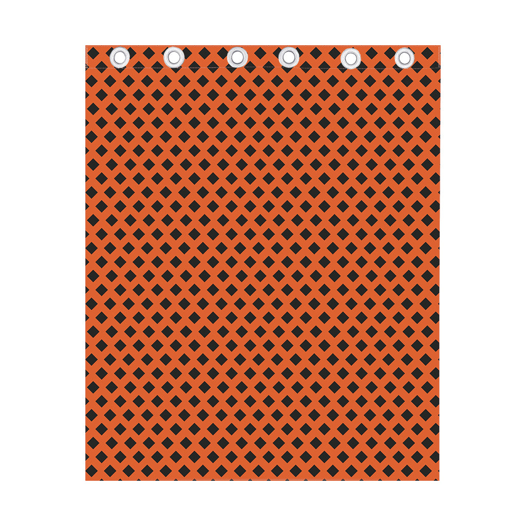 Orange Halloween Pattern Print Curtain