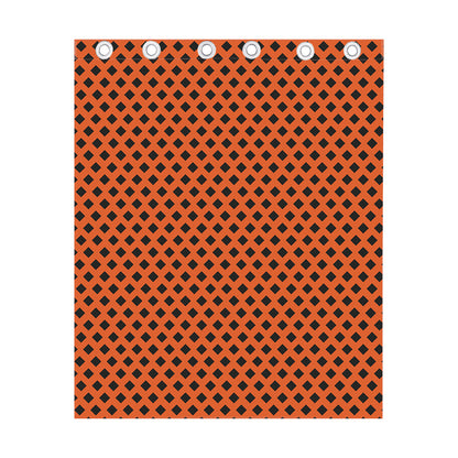 Orange Halloween Pattern Print Curtain