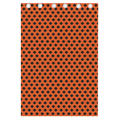 Orange Halloween Pattern Print Curtain