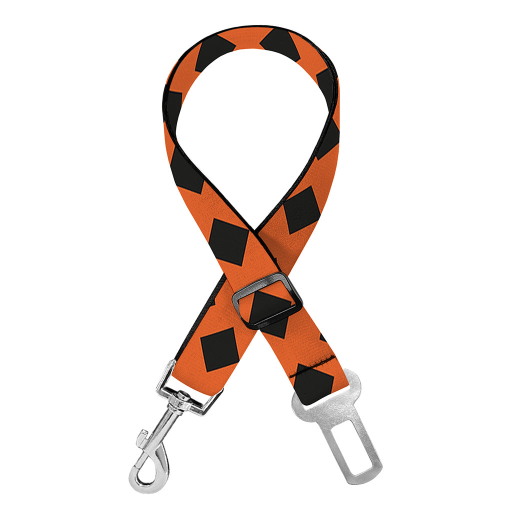 Orange Halloween Pattern Print Dog Seat Belt