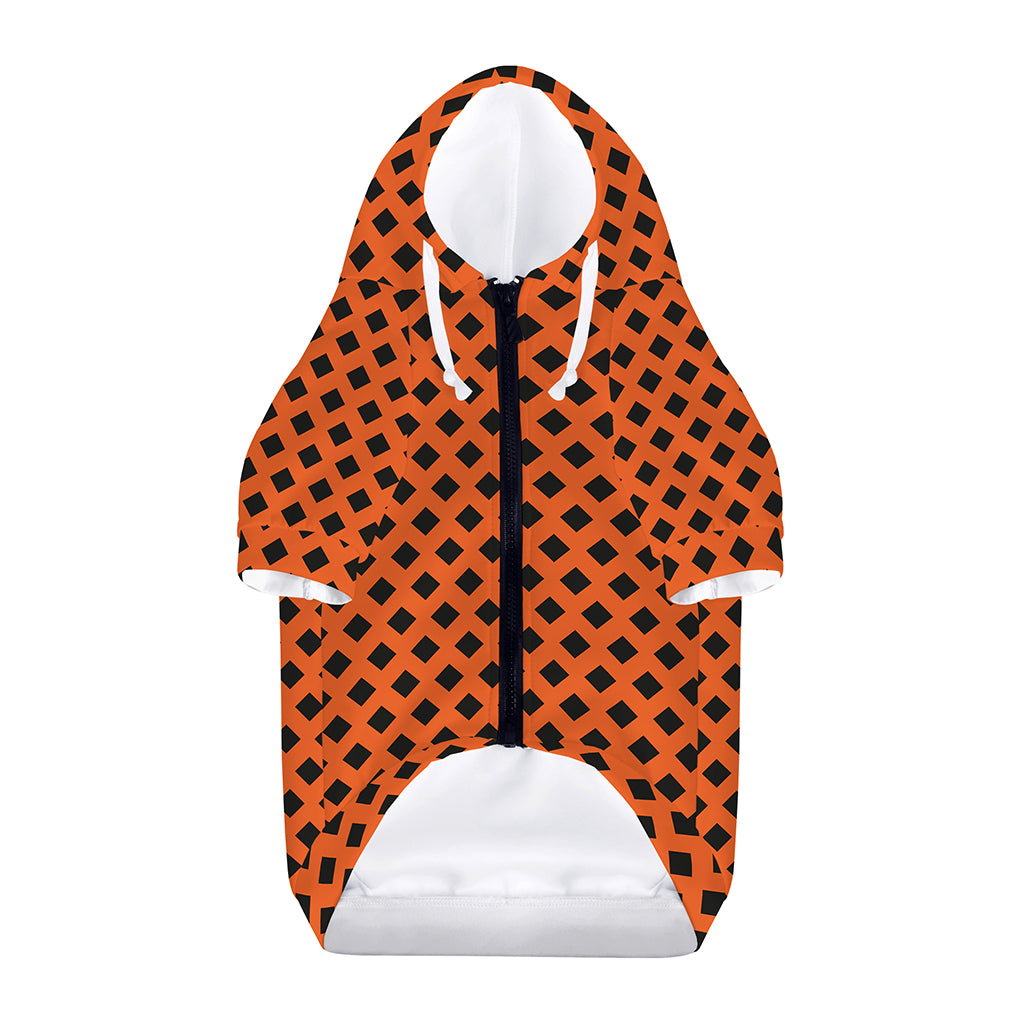 Orange Halloween Pattern Print Dog Zip Up Hoodie