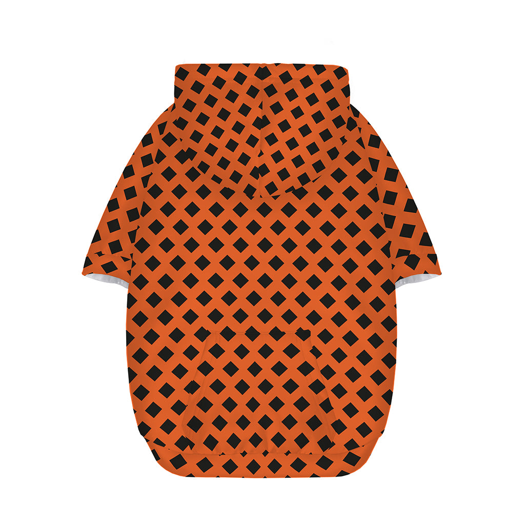 Orange Halloween Pattern Print Dog Zip Up Hoodie