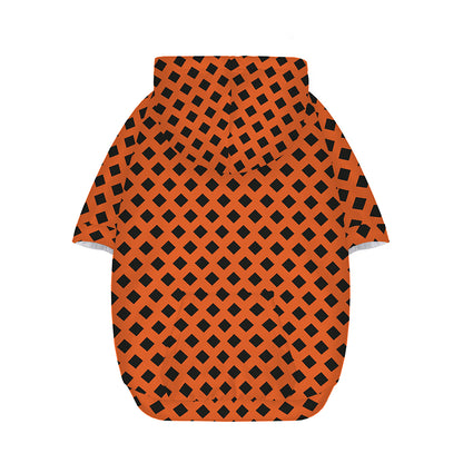 Orange Halloween Pattern Print Dog Zip Up Hoodie