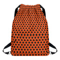 Orange Halloween Pattern Print Drawstring Backpack