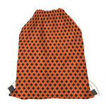 Orange Halloween Pattern Print Drawstring Bag