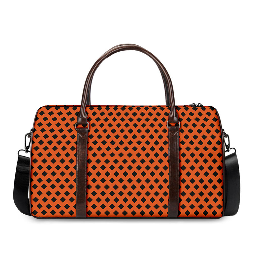 Orange Halloween Pattern Print Duffle Bag