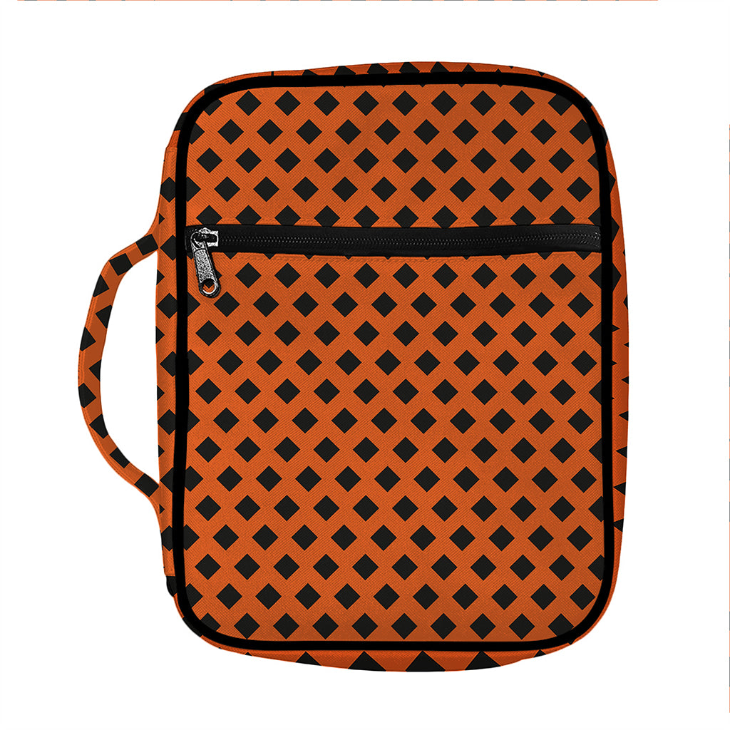 Orange Halloween Pattern Print Front Pocket Bible Bag