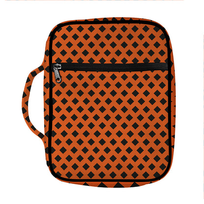 Orange Halloween Pattern Print Front Pocket Bible Bag
