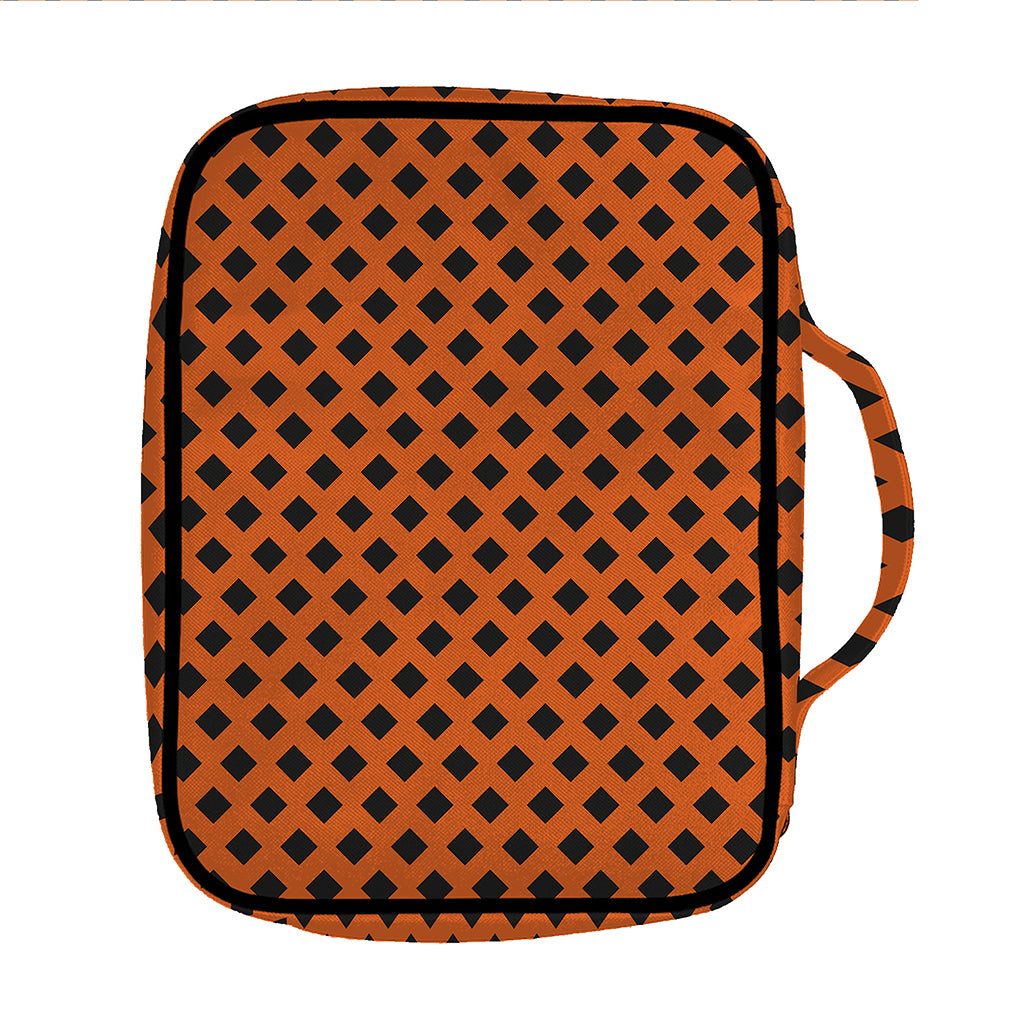 Orange Halloween Pattern Print Front Pocket Bible Bag