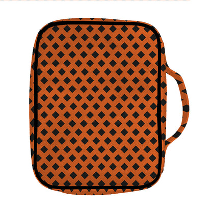 Orange Halloween Pattern Print Front Pocket Bible Bag