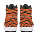 Orange Halloween Pattern Print High Top Leather Sneakers